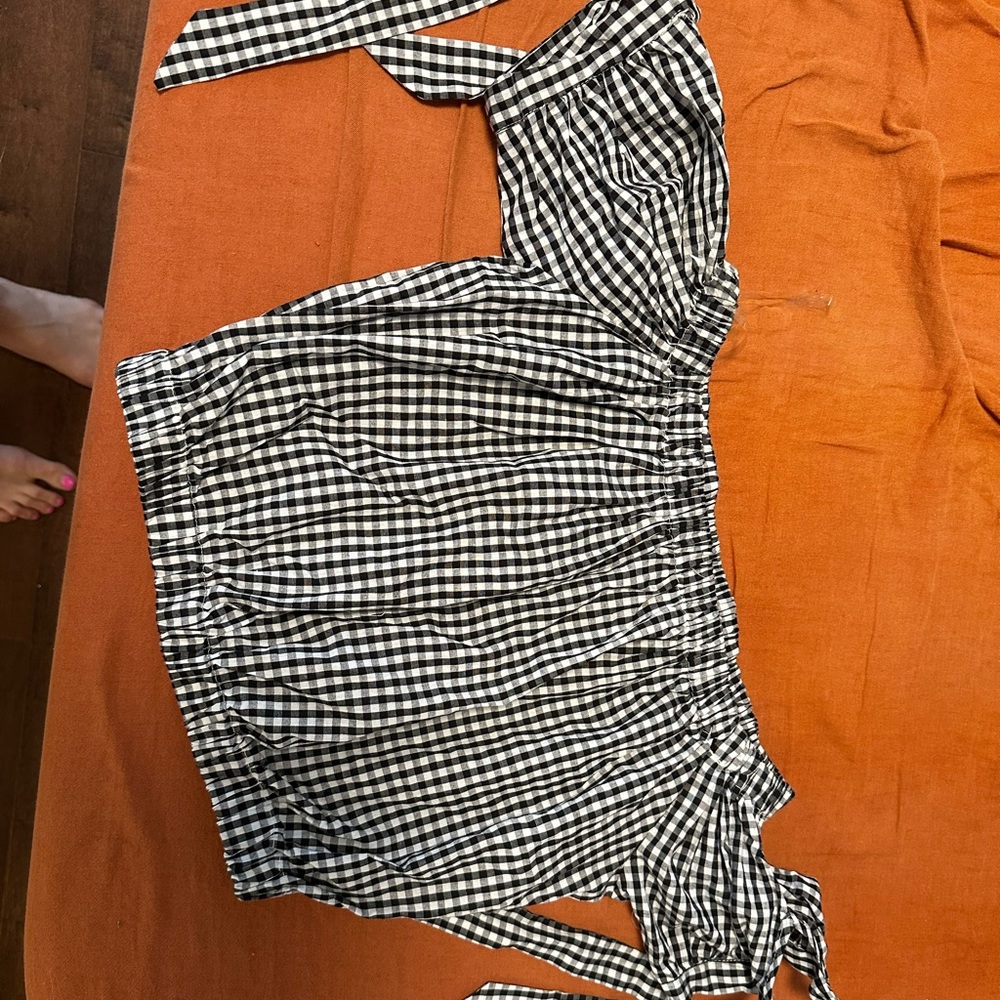Gingham off the shoulder top